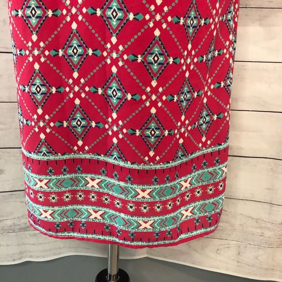 Everly shift dress -pink and teal diamond pattern - Size Small - Picture 5 of 8